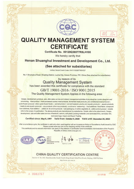चीन Luohe Lianbang Chemical Co., Ltd. प्रमाणपत्र